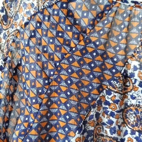 PHILOSOPHY REBUBLIC SHEER BOHO PEASANT BLOUSE SIZE MEDIUM - Picture 7 of 10